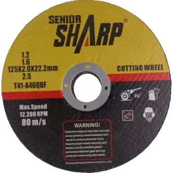 Příslušenství k brusce Senior Sharp Řezný kotouč na ocel SENIOR SHARP - 125 x 1,2 x 22,2 mm - 1ks