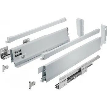 Nábytkové kování Zásuvka GTV MODERN BOX PRO, H 135 mm, L 300 mm, soft-close, plný výsuv, šedá