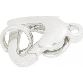 Materiál na výrobu šperku CZ Bižuterní karabinka srdce 13/9mm stříbro