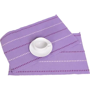 prostírání Prostírání bavlněné, Viktoria kostičky komplet 2 ks, fialové, 33 x 46 cm