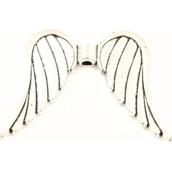 Korálek Korálek kovový Andělská křídla 35/26mm staré stříbro