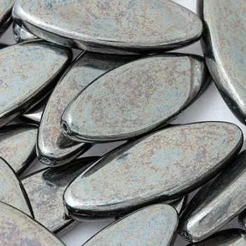 Korálek CZ Korálek mačkaný LODIČKA 30mm hematit