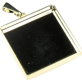 Přívěsek Crystal-ZONE Přívěšek crystalROCKS čtverec 20mm gold plating 24kt