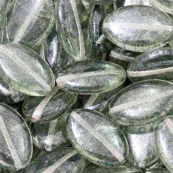 Korálek CZ Korálek mačkaný OVÁL 20/14mm zelená listr