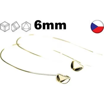 Náušnice Crystal-ZONE Náušnice BIG Angled Cube 6mm gold plating 24kt