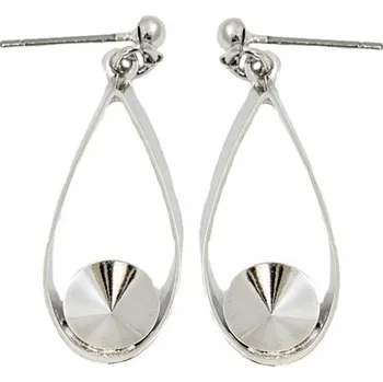 Náušnice Crystal-ZONE Náušnice bimbací kapka Rivoli 8mm rhodium