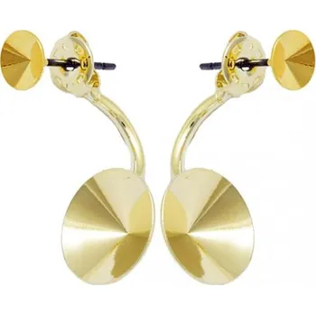 Náušnice Crystal-ZONE Náušnice DOUBLE Rivoli 6mm/Rivoli 12mm gold plating 24kt