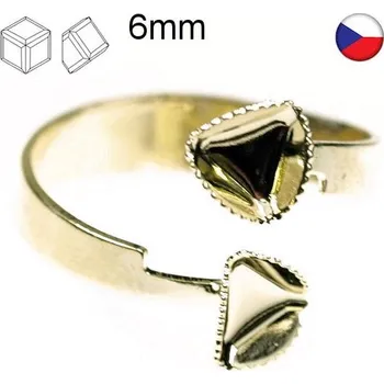 Prsten Crystal-ZONE Prsten Double Angled Cube 6mm gold plating 24kt