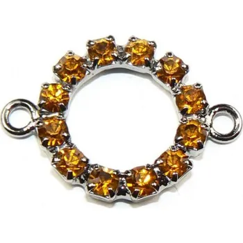 Náramek Crystal-ZONE Štrasový kruh s očky topaz