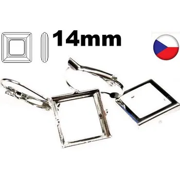 Náušnice Crystal-ZONE Náušnice SquareRing 14mm krapny rhodium