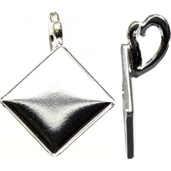 Přívěsek Crystal-ZONE Přívěsek crystalROCKS čtverec 20mm hrot HEARTzávěs rhodium