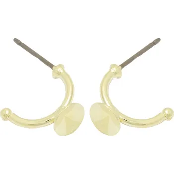 Náušnice Crystal-ZONE Náušnice měsíc Rivoli 6mm gold plating 24kt