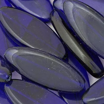 Korálek CZ Korálek mačkaný LODIČKA 24mm tmavě modrá