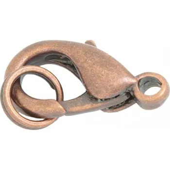 Materiál na výrobu šperku CZ Bižuterní karabinka 8mm stará měď