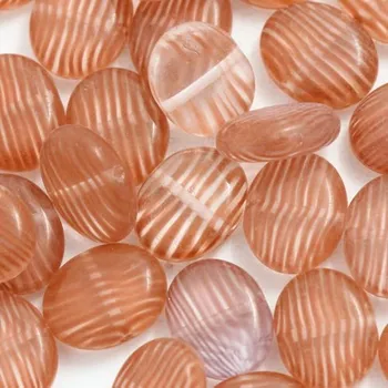 Korálek CZ Korálek mačkaný OVÁLEK 14/10mm crystal hnědá