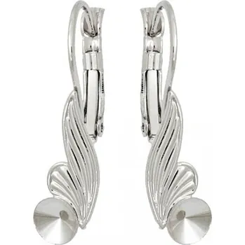 Náušnice Crystal-ZONE Náušnice KŘÍDLO Rivoli 6mm rhodium