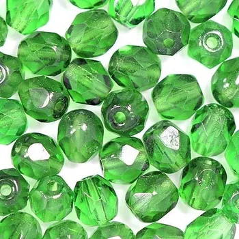 Korálek CZ Korálky broušené 5mm zelená (50ks)