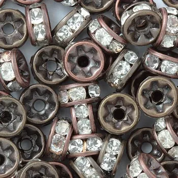 Materiál na výrobu šperku CZ Šatonová rondelka 5mm stará měď/crystal