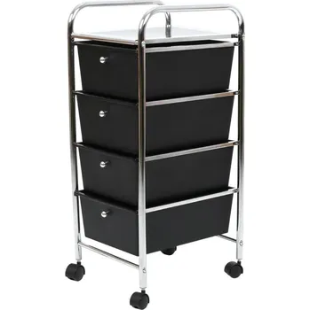 regál Plastový pojízdný regál v černo-stříbrné barvě 33x79 cm – Premier Housewares ID_818188