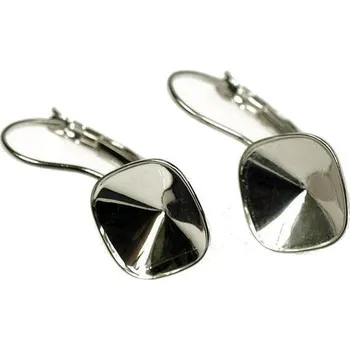 Věšák Crystal-ZONE Naušnicov háček Square 12mm rhodium