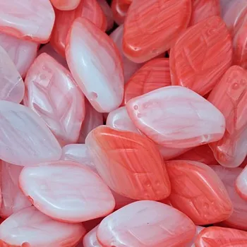 Korálek CZ Korálek mačkaný LÍSTEČEK 12/8mm oranžová žíhaná