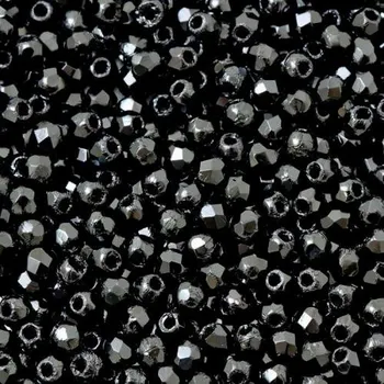 Korálek CZ Korálky broušené 2mm černá