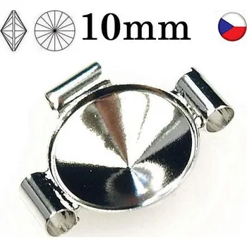 Korálek Crystal-ZONE Spojoavací komponent trubička Rivoli 10mm rhodium