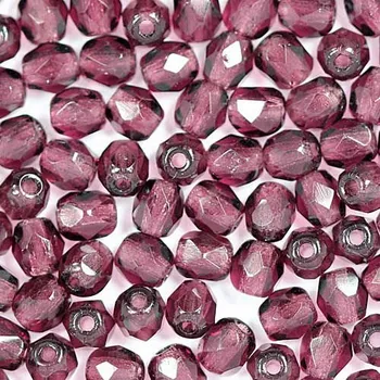 Korálek CZ Korálky broušené 4mm tmavě fialová (50ks)