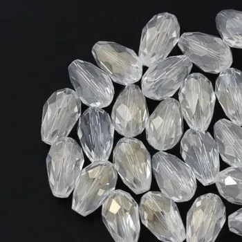 Korálek CZ Korálek broušený hruška 15/10mm crystal AB