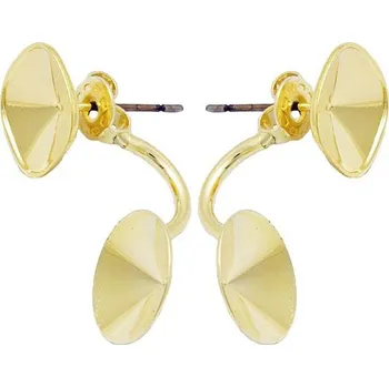 Náušnice Crystal-ZONE Náušnice DOUBLE Square10mm/rivoli 12mm gold plating 24kt