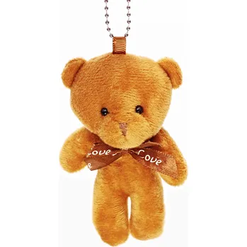 Magieprirody.cz Přívěsek na klíče plyšový medvídek hnědý 12 cm #PLY05 medvěd s mašlí