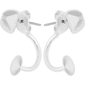 Náušnice Crystal-ZONE Náušnice DOUBLE Angled Cube 6mm/rivoli 6mm rhodium