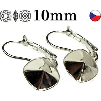 Náušnice Crystal-ZONE Náušnice Square 10mm rhodium