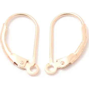 Rybářský háček Crystal-ZONE Náušnicový háček s očkem 17/8mm Ag 925/1000 0,5g rose gold