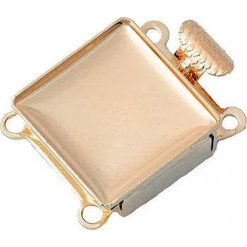 Materiál na výrobu šperku Crystal-ZONE Ozdobný zámeček Chessboard 12mm dvouřadý Rose Gold