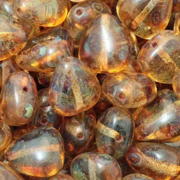 Korálek CZ Korálek mačkaný GRANULE 15/12mm topaz travenrtín