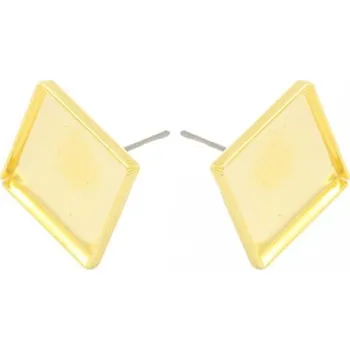 Náušnice Crystal-ZONE Naušnice trn Chessboard 8mm gold plating 24kt