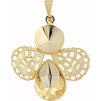 Přívěsek Crystal-ZONE Přívěsek ANDĚL Pear/Rivoli 10mm Zlato