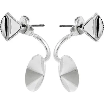 Náušnice Crystal-ZONE Náušnice DOUBLE Angled Cube 8mm/rivoli 12mm rhodium