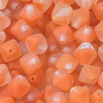 Korálek CZ Korálek mačkaný LUCERNA 6mm oranžová žíhaná mat