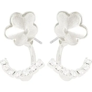 Náušnice Crystal-ZONE Náušnice DOUBLE flower 10mm/strass rhodium