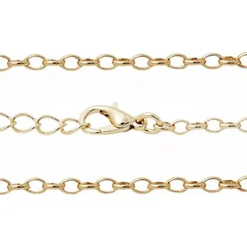 Řetízek Crystal-ZONE Řetízek RING 2mm/42cm+5cm adjusta Gold Plating 24kt