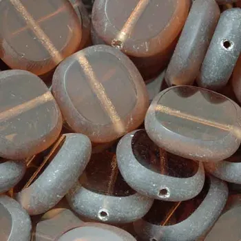 Korálek CZ Korálek ploškovaný ovál 17/15mm hnědá