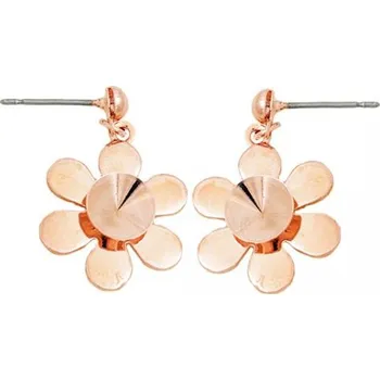 Náušnice Crystal-ZONE Náušnice bimbací kytička LUX Rivoli 8/18mm rose gold
