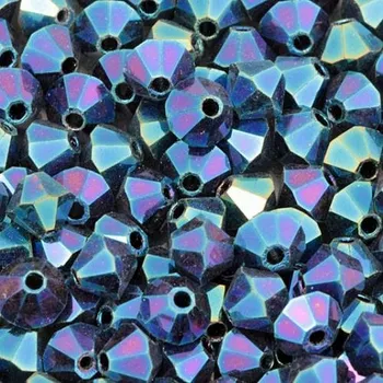 Korálek CZ MC perle sluníčko 4mm modrý iris (10ks)