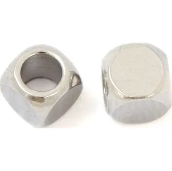 Materiál na výrobu šperku Crystal-ZONE Korálek kovový kostička 4mm chirurgická ocel