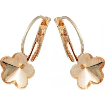 Náušnice Crystal-ZONE Náušnice Flower 10mm rose gold