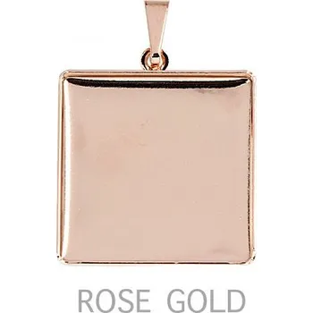 Přívěsek Crystal-ZONE Přívěsek crystalROCKS čtverec 20mm rovně rose gold