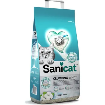 Podestýlka pro kočku 10l Sanicat hrudkující kočkolit svěží bavlna