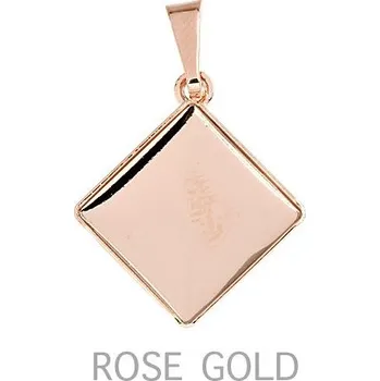 Přívěsek Crystal-ZONE Přívěsek Chessboard 20mm koso rose gold